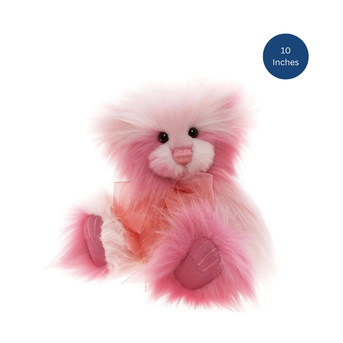 pink and fluffy teddy bear by Charlie Bears